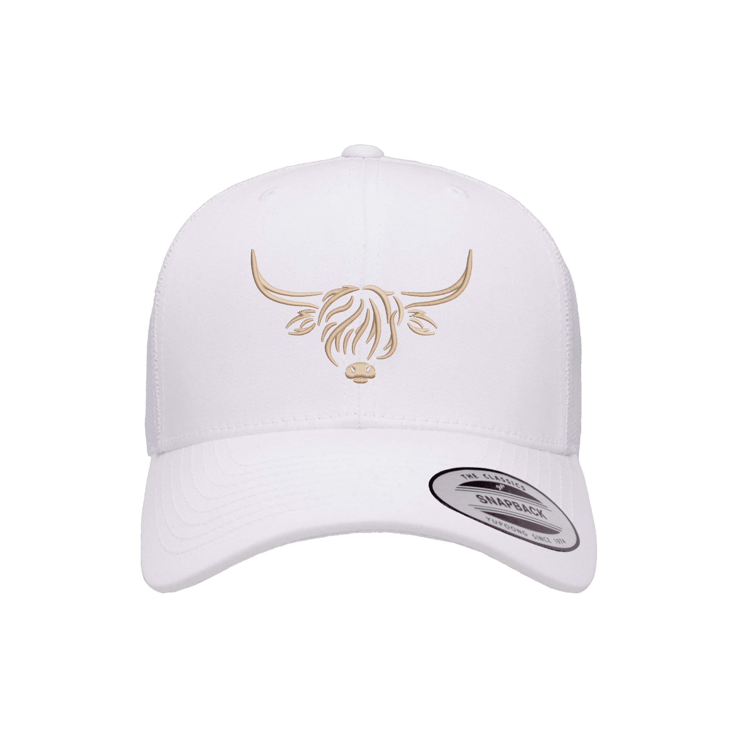 Country Baseball Hat for Men & Women, Embroidered Longhorn Cow Trucker Hat, Adjustable Mesh Snapback Cap