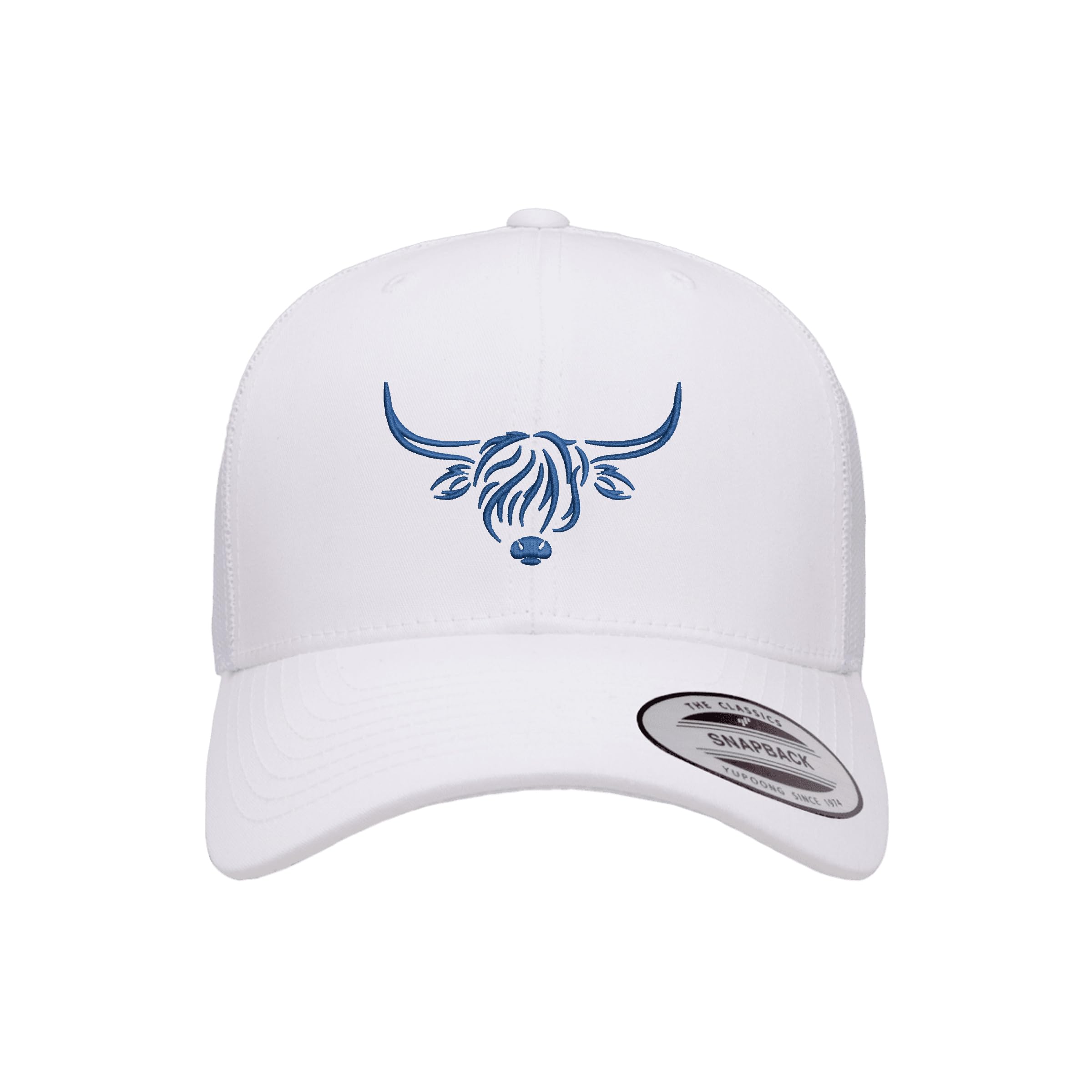 Country Baseball Hat for Men & Women, Embroidered Longhorn Cow Trucker Hat, Adjustable Mesh Snapback Cap