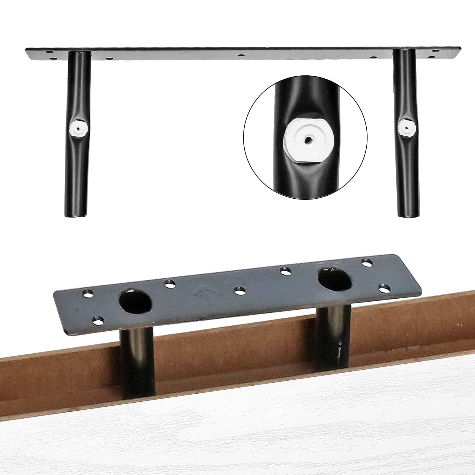 QEEIG Bathroom Shelves Over Toilet - Wall Mounted Floating Shelves Toilet Paper Storage Small Farmhouse Decor Shelf 16 inch Set of 3, Rustic Brown (019-BN3)