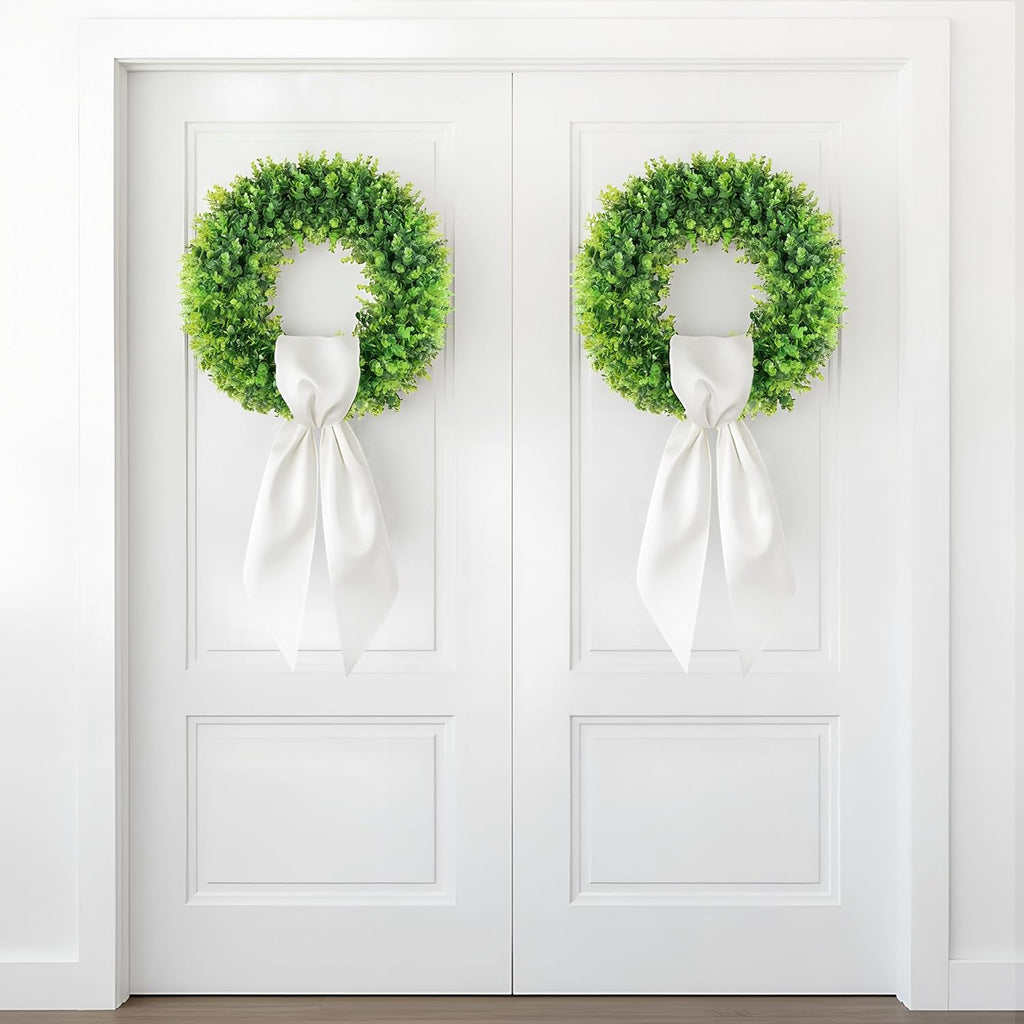 Pinkpum 20'' Eucalyptus Wreath for Front Door, Porch, Window - Green Decor for Home, Farmhouse - Spring, Summer, Fall, All Seasons