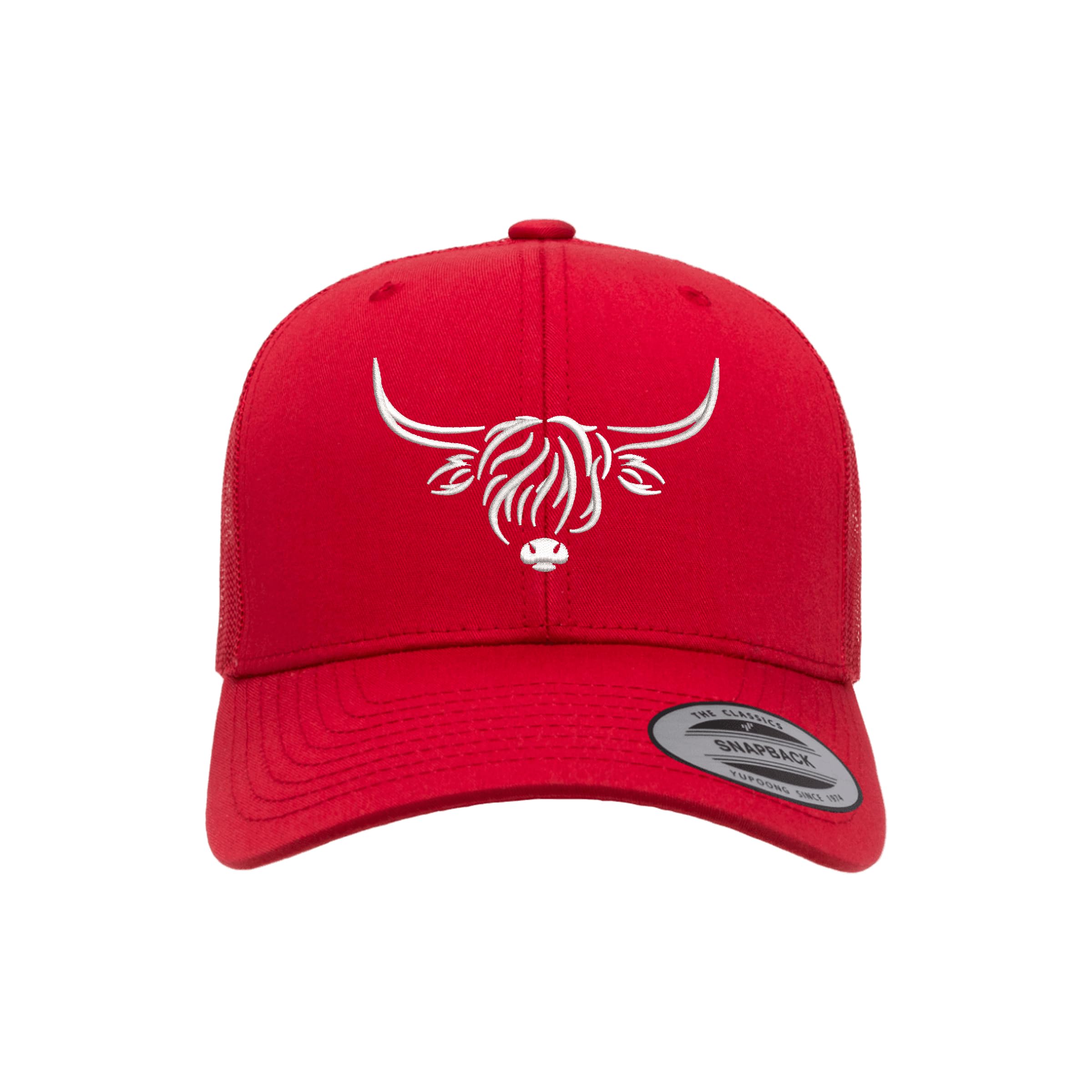 Country Baseball Hat for Men & Women, Embroidered Longhorn Cow Trucker Hat, Adjustable Mesh Snapback Cap