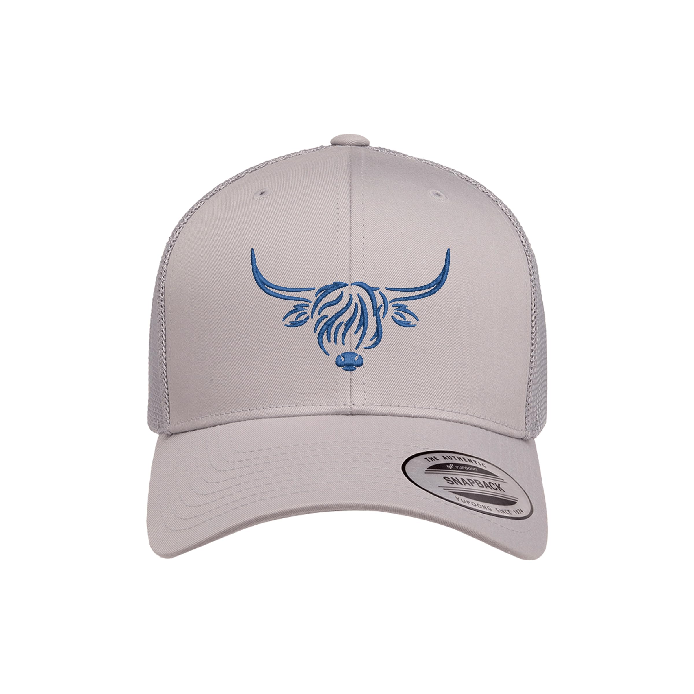 Country Baseball Hat for Men & Women, Embroidered Longhorn Cow Trucker Hat, Adjustable Mesh Snapback Cap