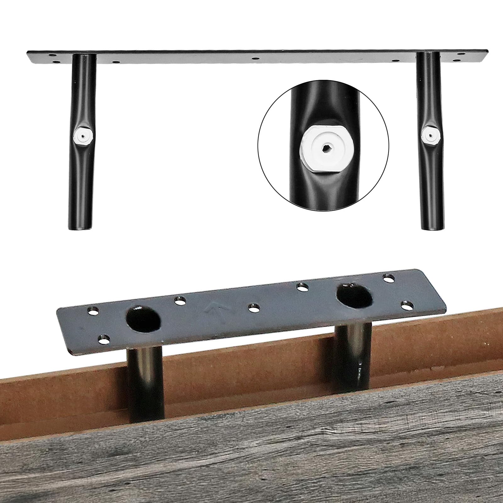 QEEIG Bathroom Shelves Over Toilet - Wall Mounted Floating Shelves Toilet Paper Storage Small Farmhouse Decor Shelf 16 inch Set of 3, Rustic Brown (019-BN3)
