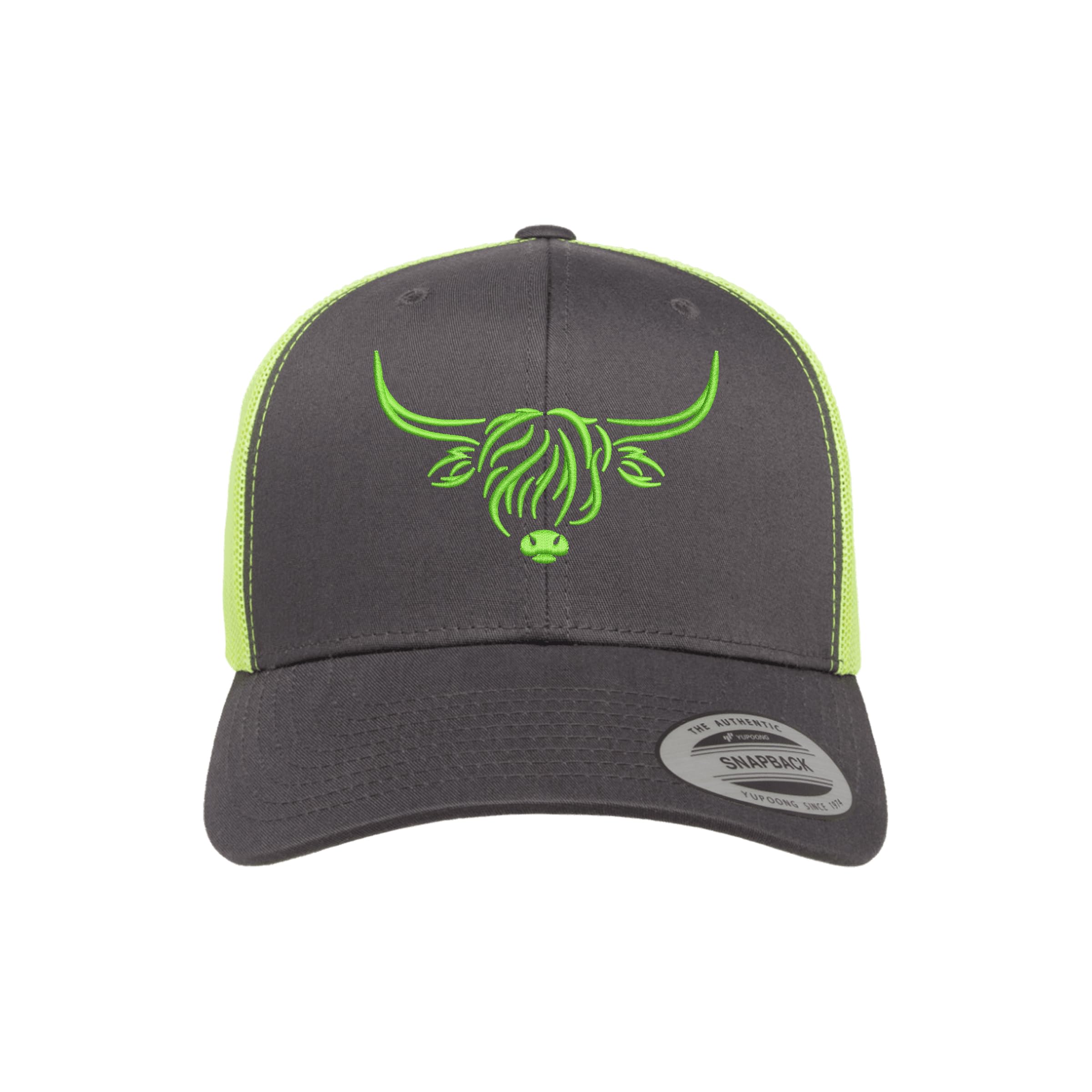 Country Baseball Hat for Men & Women, Embroidered Longhorn Cow Trucker Hat, Adjustable Mesh Snapback Cap
