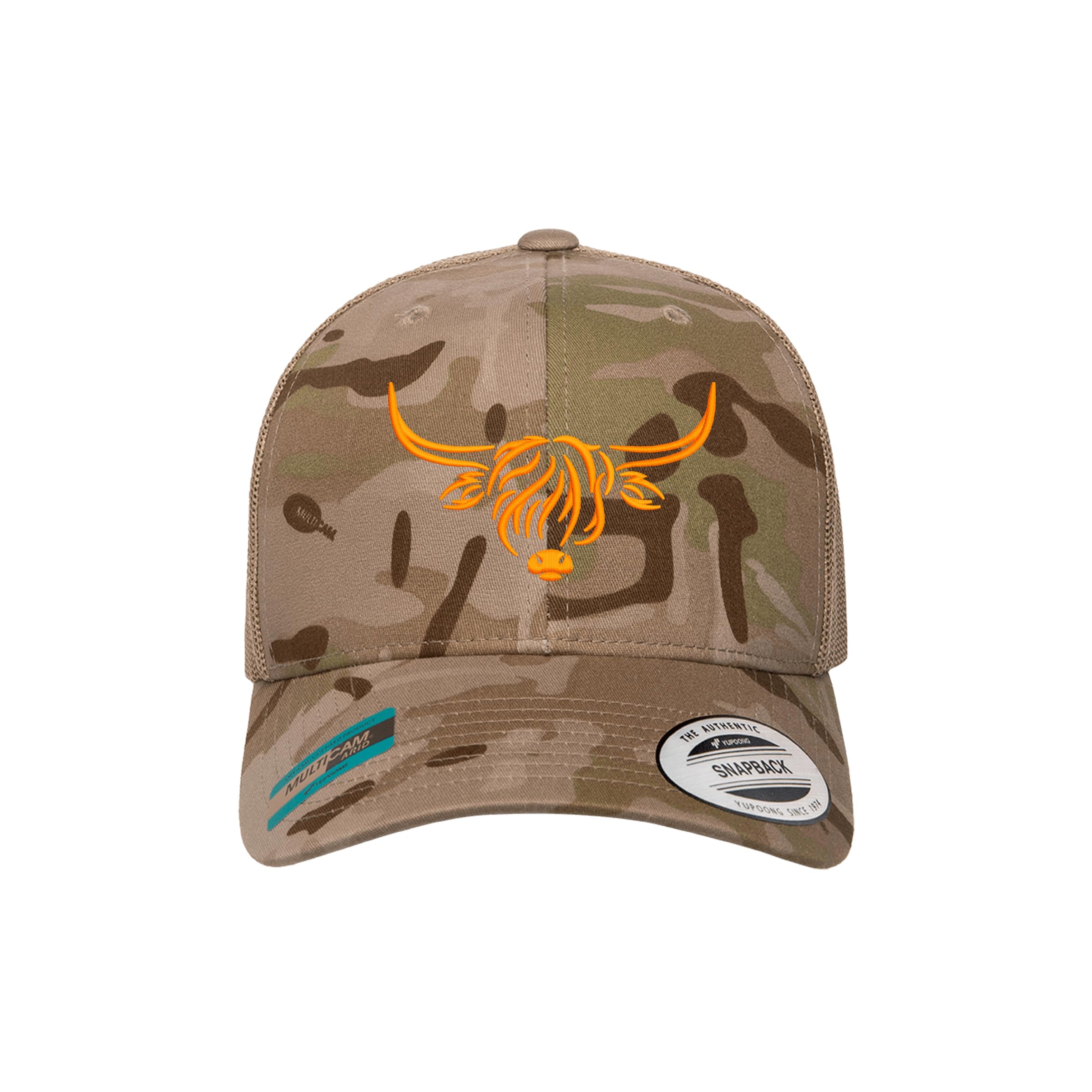Country Baseball Hat for Men & Women, Embroidered Longhorn Cow Trucker Hat, Adjustable Mesh Snapback Cap