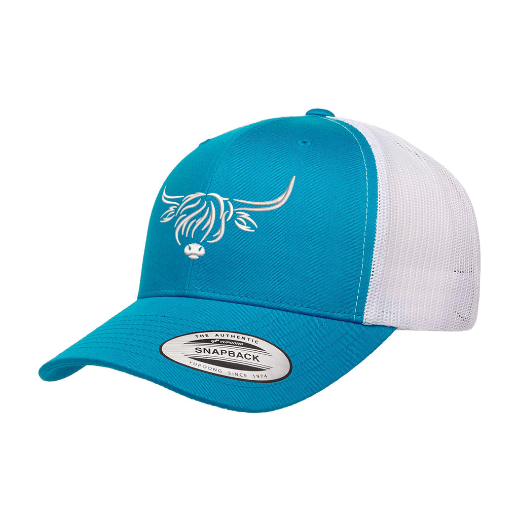 Country Baseball Hat for Men & Women, Embroidered Longhorn Cow Trucker Hat, Adjustable Mesh Snapback Cap