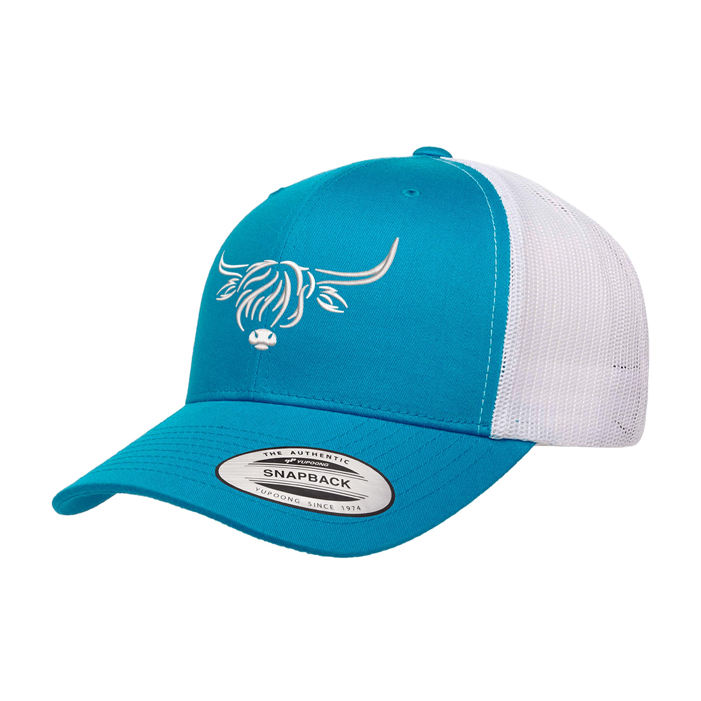 Country Baseball Hat for Men & Women, Embroidered Longhorn Cow Trucker Hat, Adjustable Mesh Snapback Cap