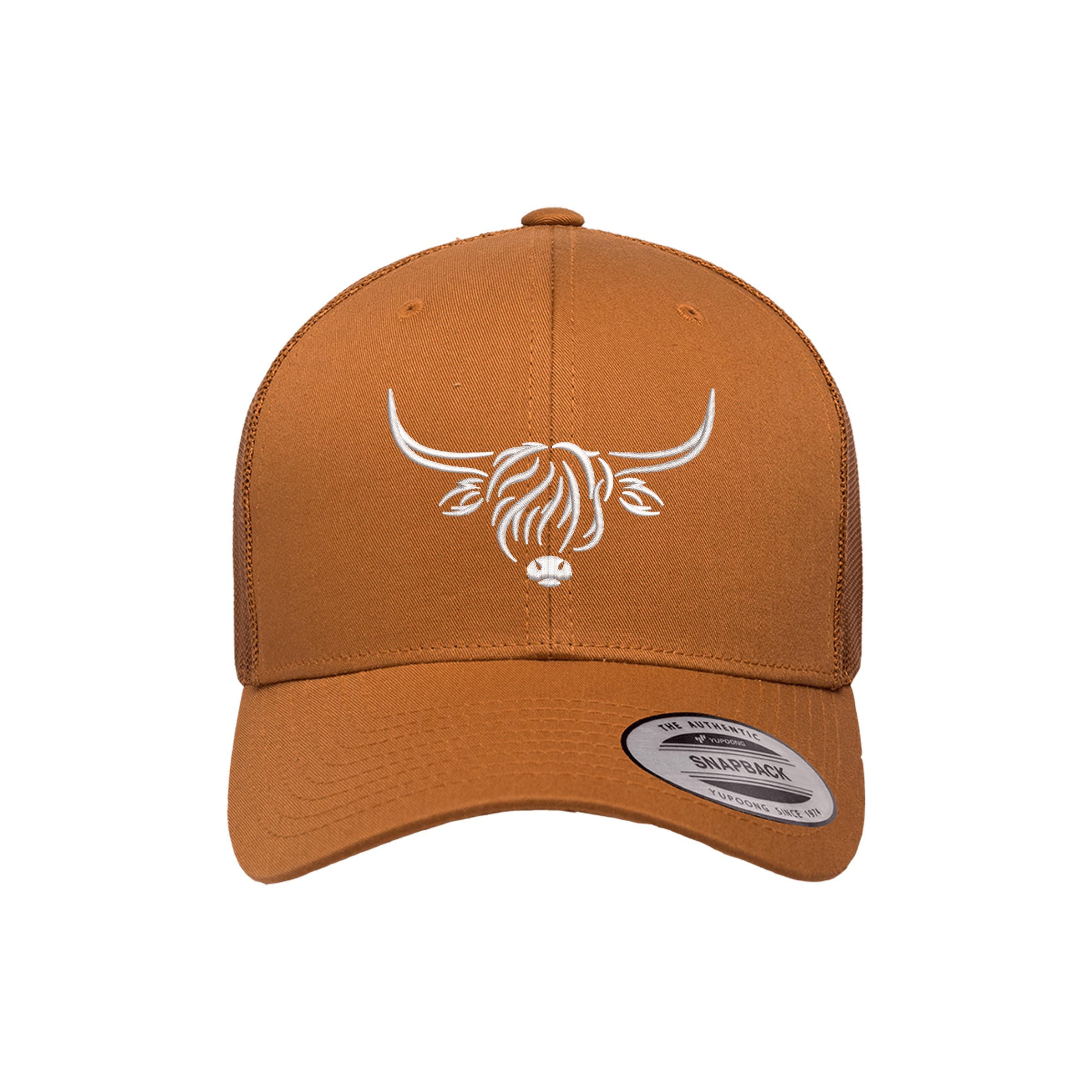 Country Baseball Hat for Men & Women, Embroidered Longhorn Cow Trucker Hat, Adjustable Mesh Snapback Cap