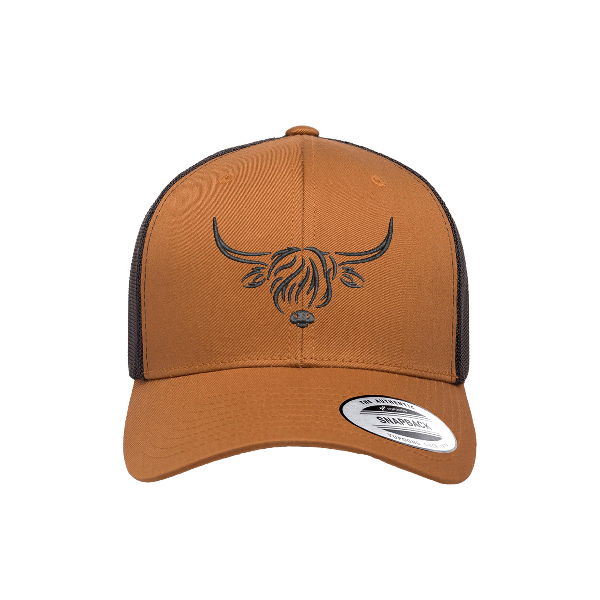 Country Baseball Hat for Men & Women, Embroidered Longhorn Cow Trucker Hat, Adjustable Mesh Snapback Cap