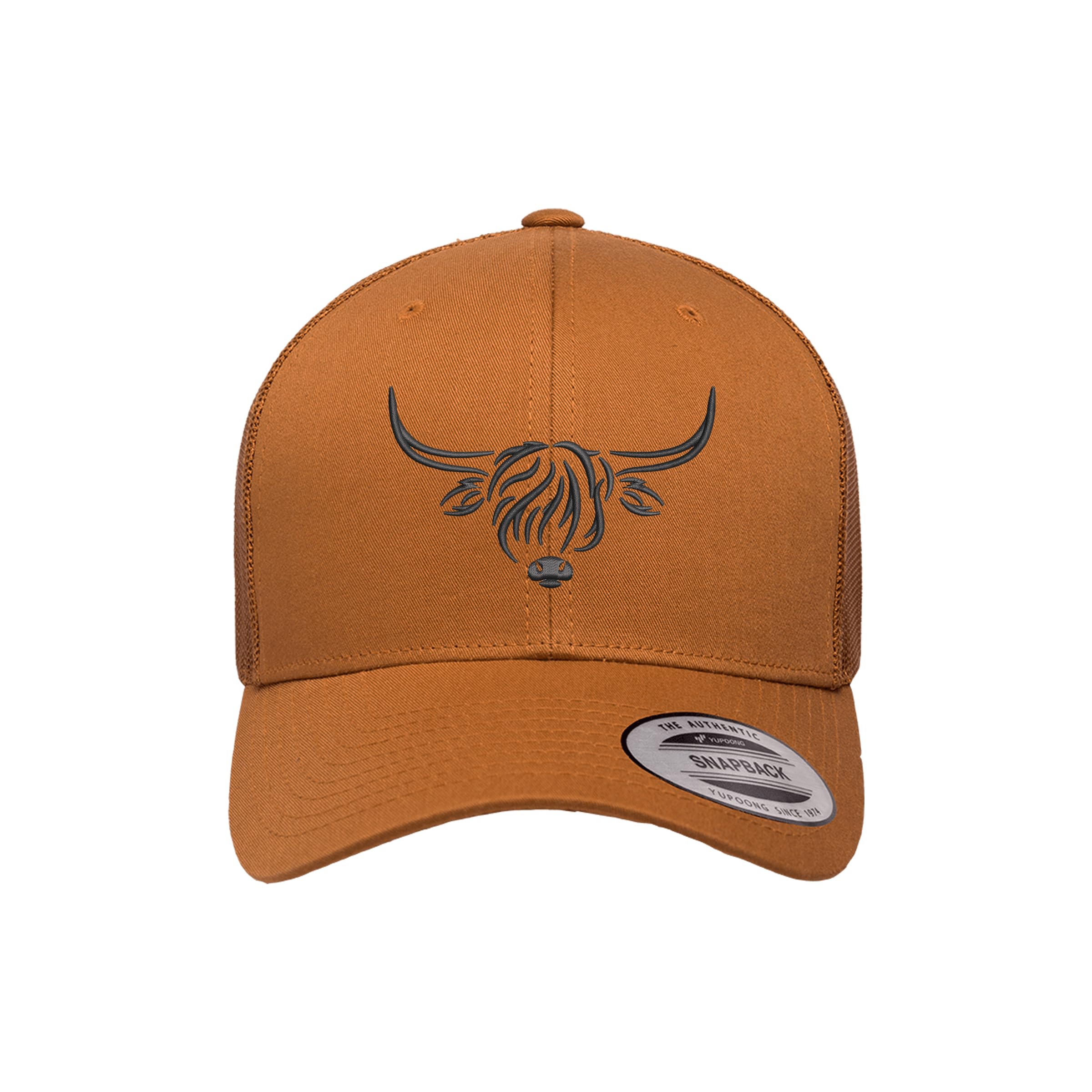 Country Baseball Hat for Men & Women, Embroidered Longhorn Cow Trucker Hat, Adjustable Mesh Snapback Cap