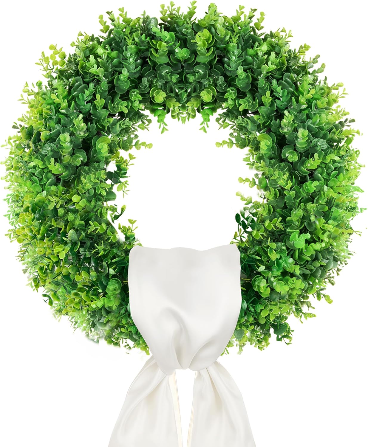 Pinkpum 20'' Eucalyptus Wreath for Front Door, Porch, Window - Green Decor for Home, Farmhouse - Spring, Summer, Fall, All Seasons