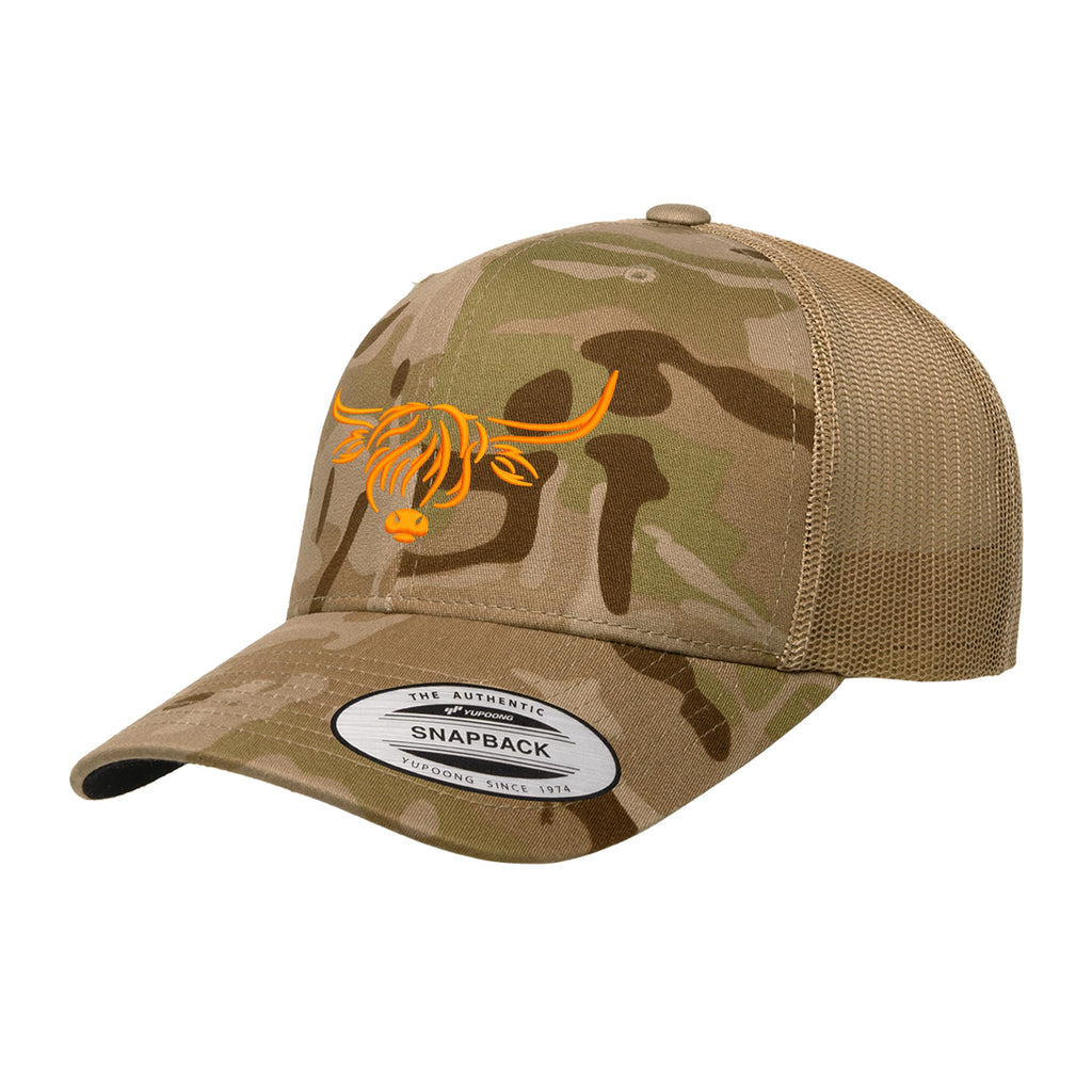Country Baseball Hat for Men & Women, Embroidered Longhorn Cow Trucker Hat, Adjustable Mesh Snapback Cap